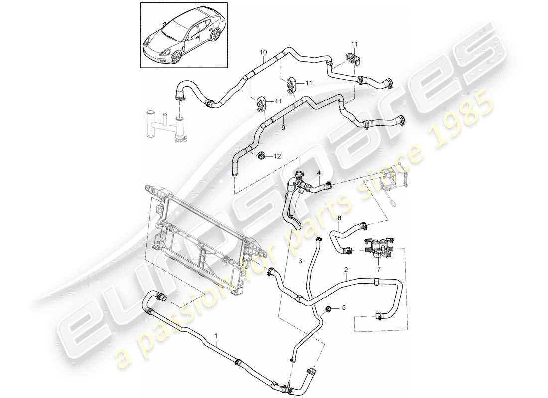 porsche panamera 970 (2014) hybrid part diagram