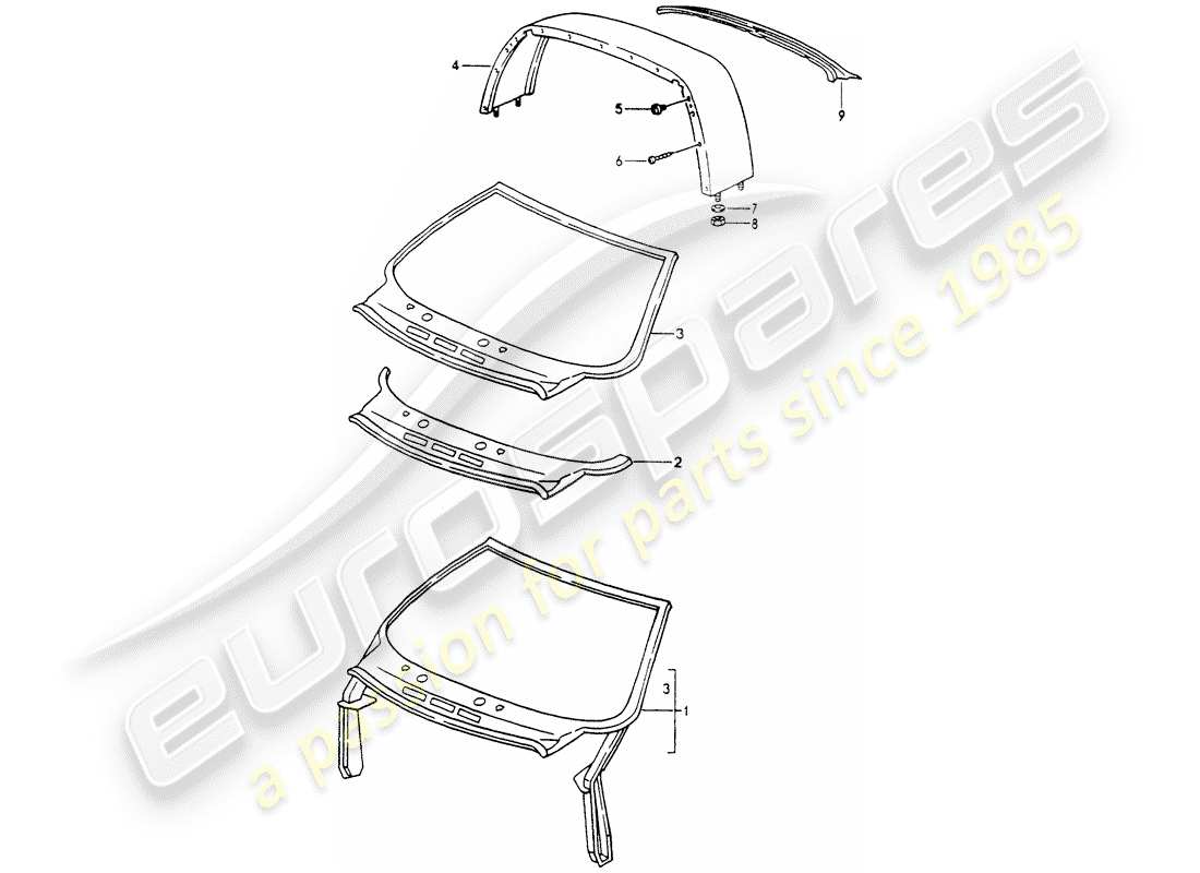 porsche 1994 (964) exterior panelling parts diagram