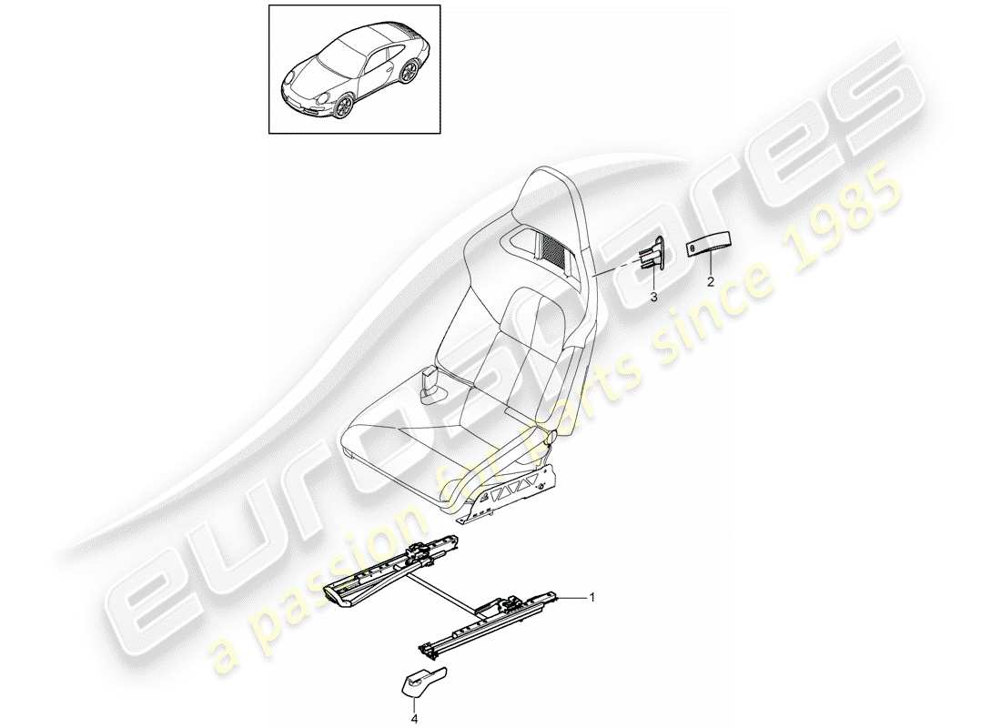 porsche 2010 (997-2) seat part diagram