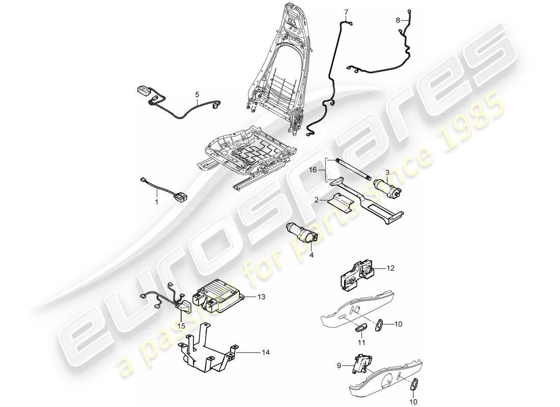 porsche 2007 (997-1 turbo / gt2) wiring harnesses parts diagram
