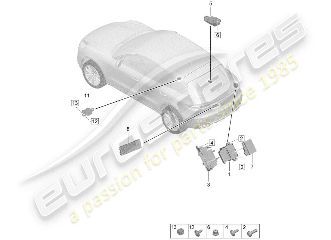 porsche 2019 (macan) control units part diagram