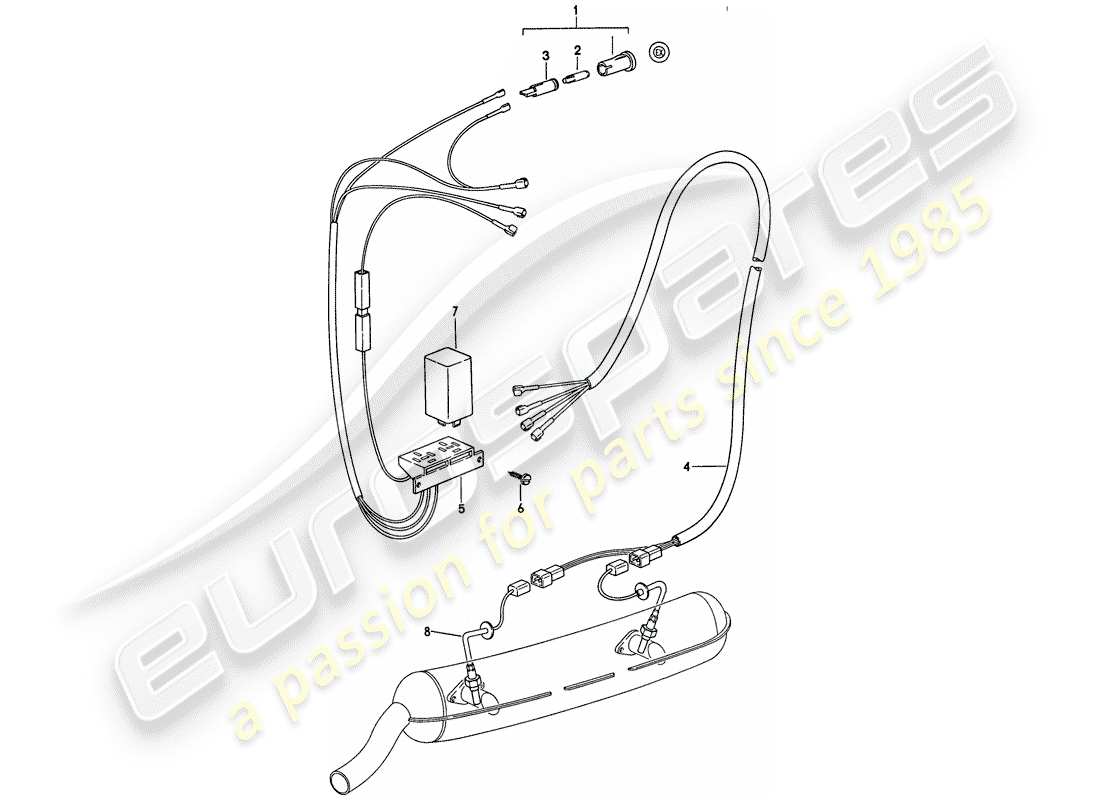porsche 1975 (911) exhaust gas - temperature monitoring part diagram