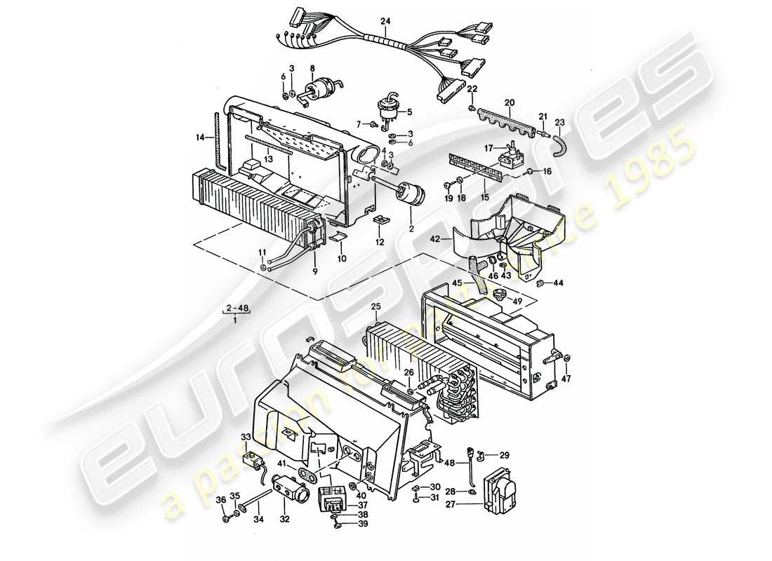 porsche 1994 (928) air conditioner - air conditioner part diagram
