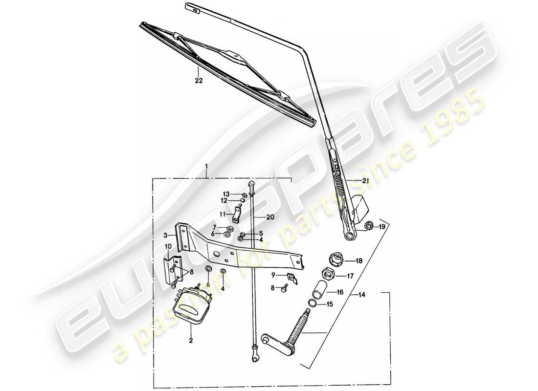porsche 1975 (911) rear window wiper - d - mj 1976>> part diagram