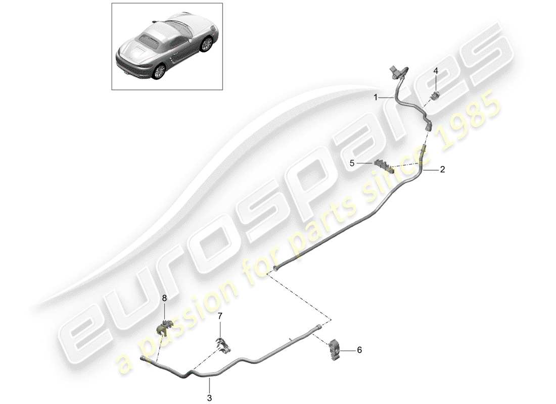 porsche 2018 (718 boxster) vacuum line part diagram