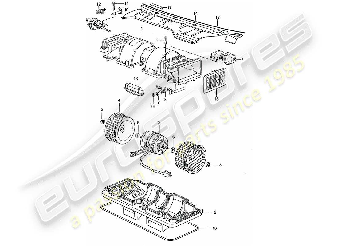porsche 1990 (944) fan part diagram