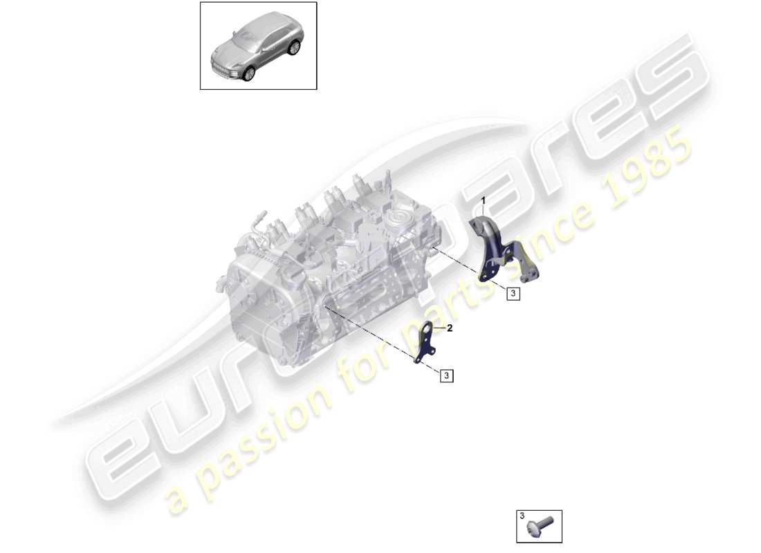 porsche 2019 (macan) cylinder head bracket part diagram