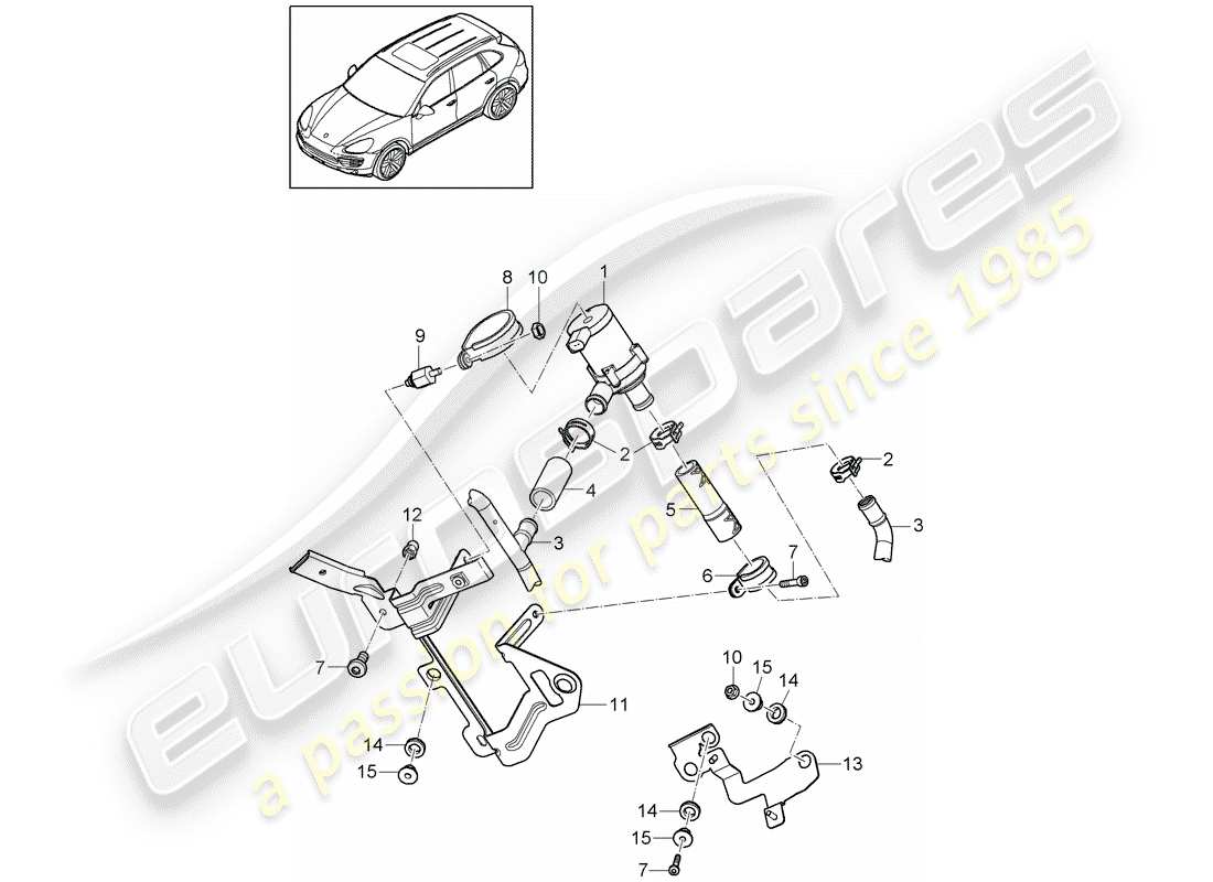 porsche 2015 (cayenne e2 92a) heater part diagram