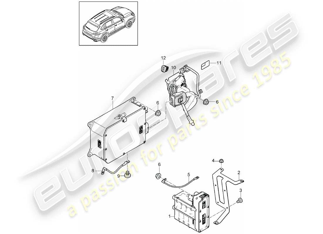 porsche 2015 (cayenne e2 92a) heater core part diagram