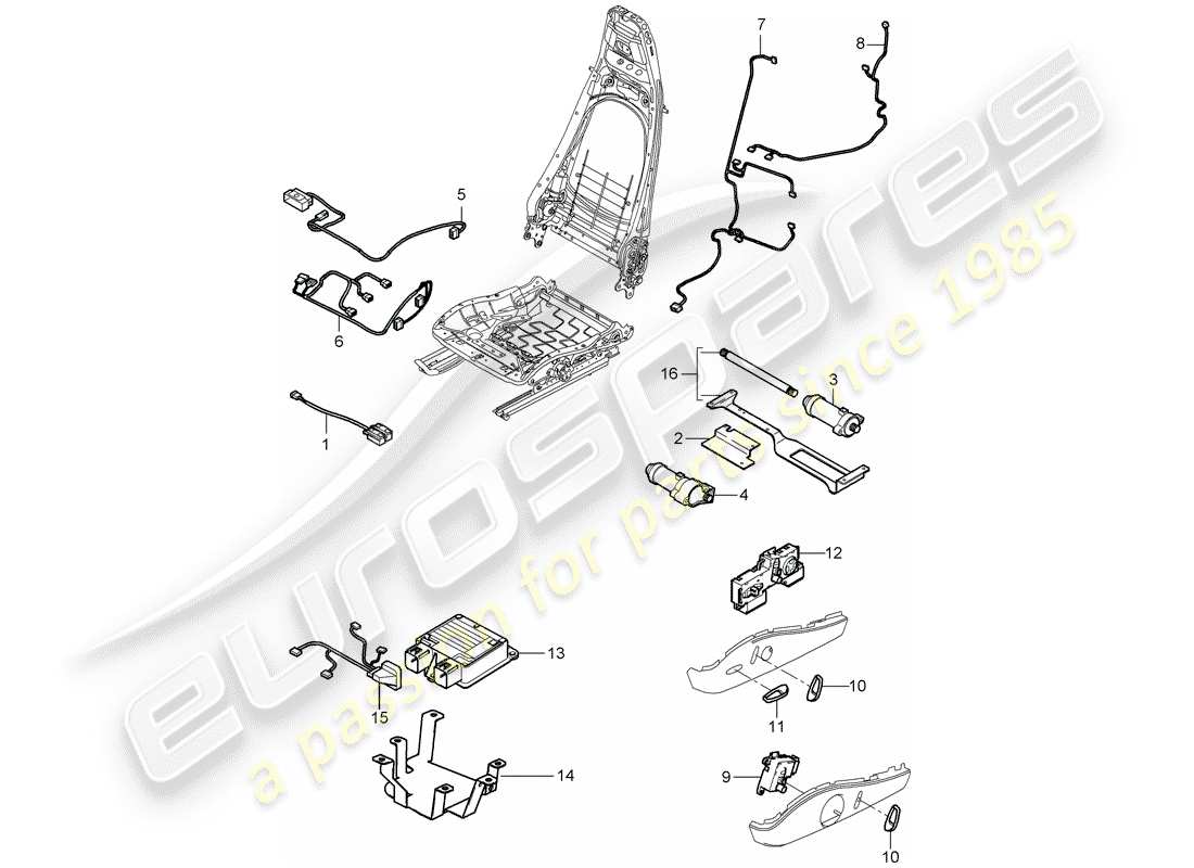 porsche 2008 (997-1 gt3) wiring harnesses part diagram