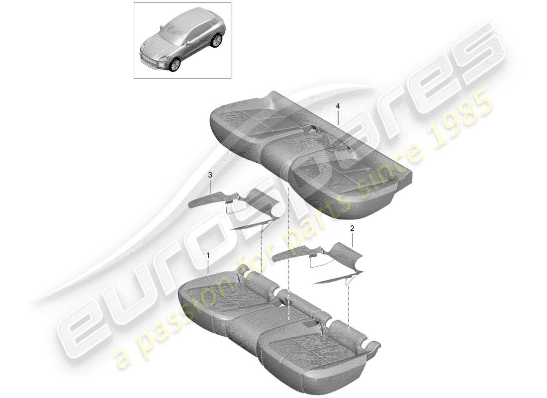 porsche 2019 (macan) foam part part diagram
