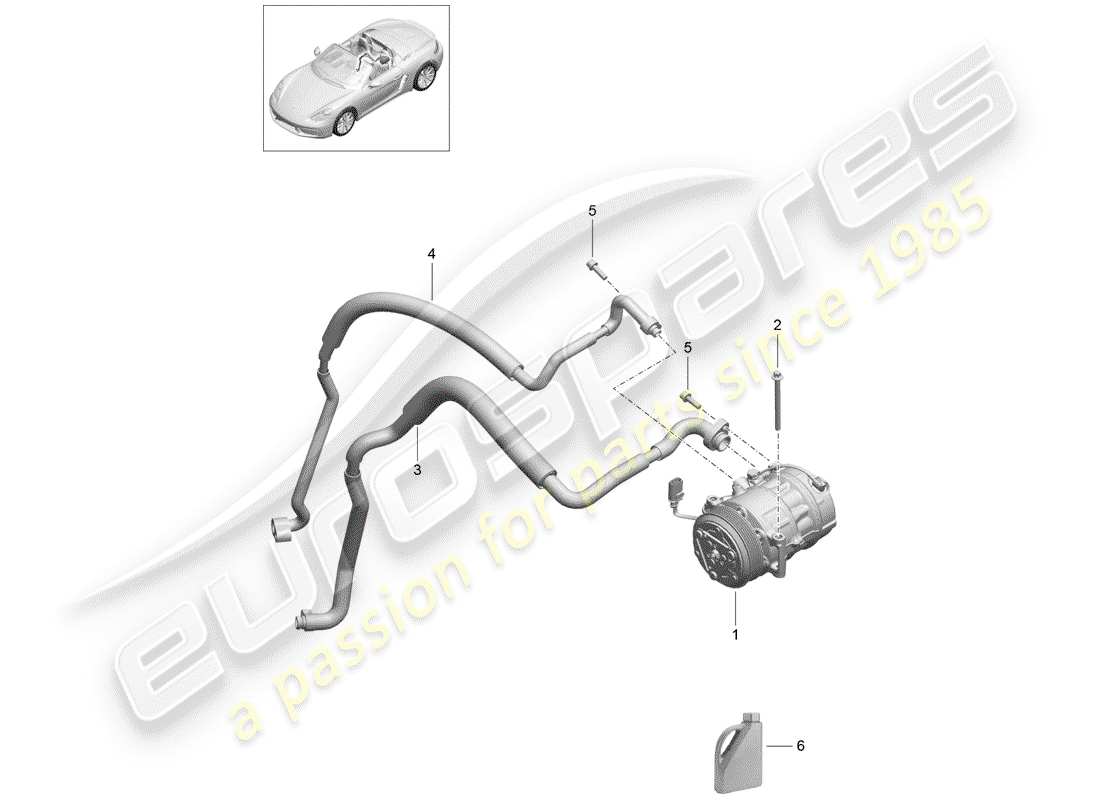 porsche 2019 (718 boxster) compressor part diagram
