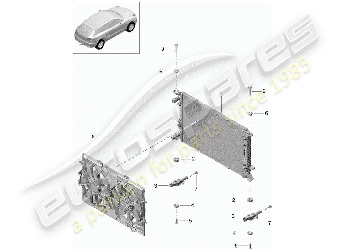 porsche macan (2018) water cooling part diagram