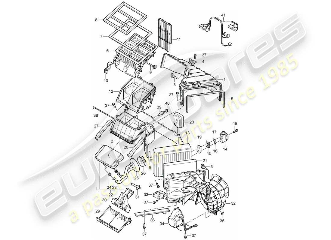 porsche 2010 (cayenne e1 9pa) air conditioner part diagram