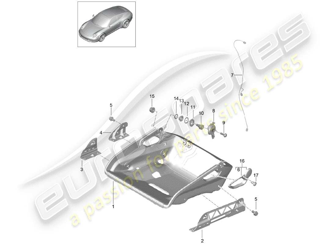 porsche 2015 (991-1) seat part diagram