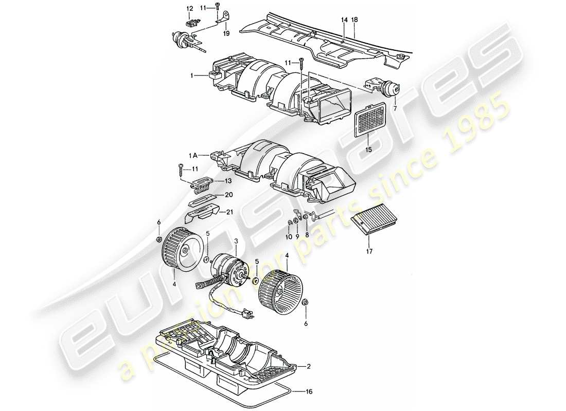 porsche 1994 (968) fan part diagram