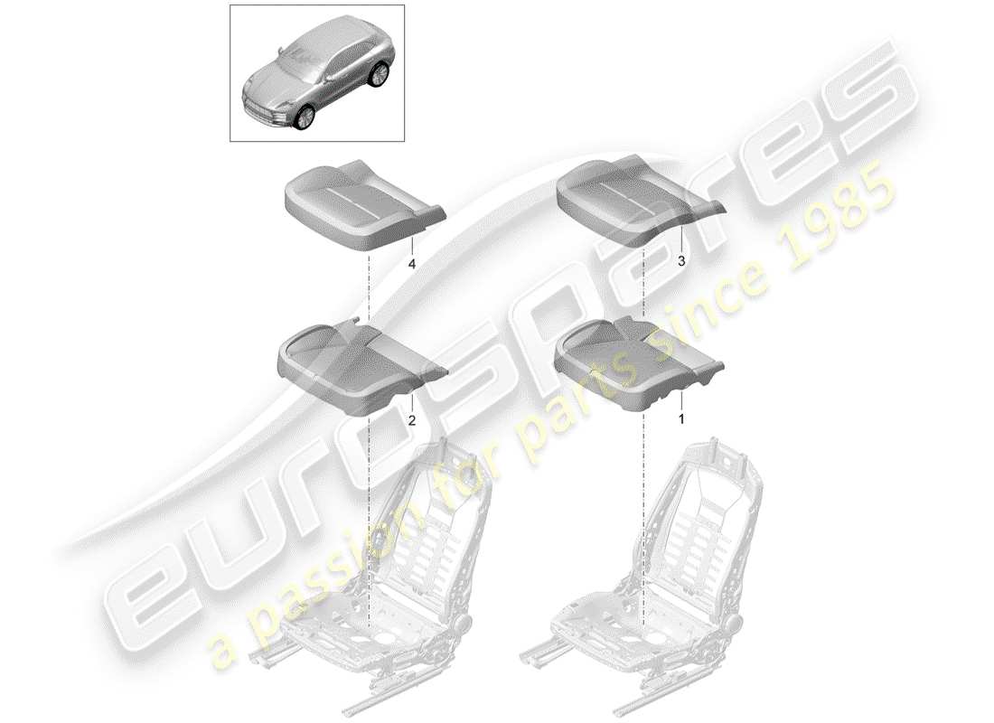 porsche 2019 (macan) foam part part diagram