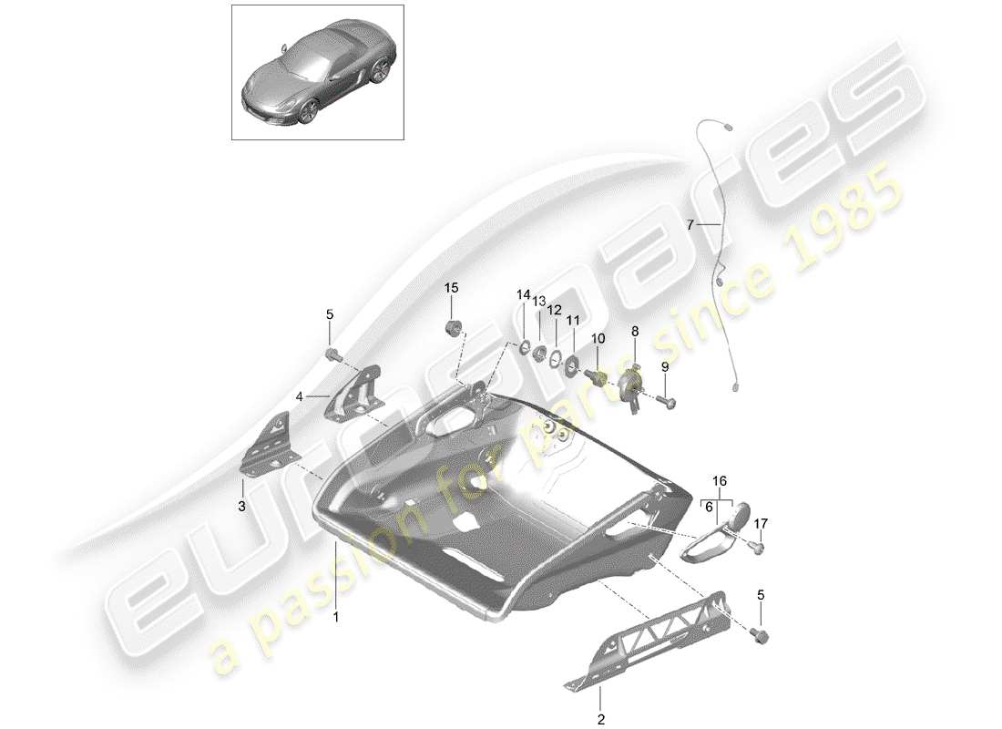 porsche 2015 (981 boxster) seat part diagram