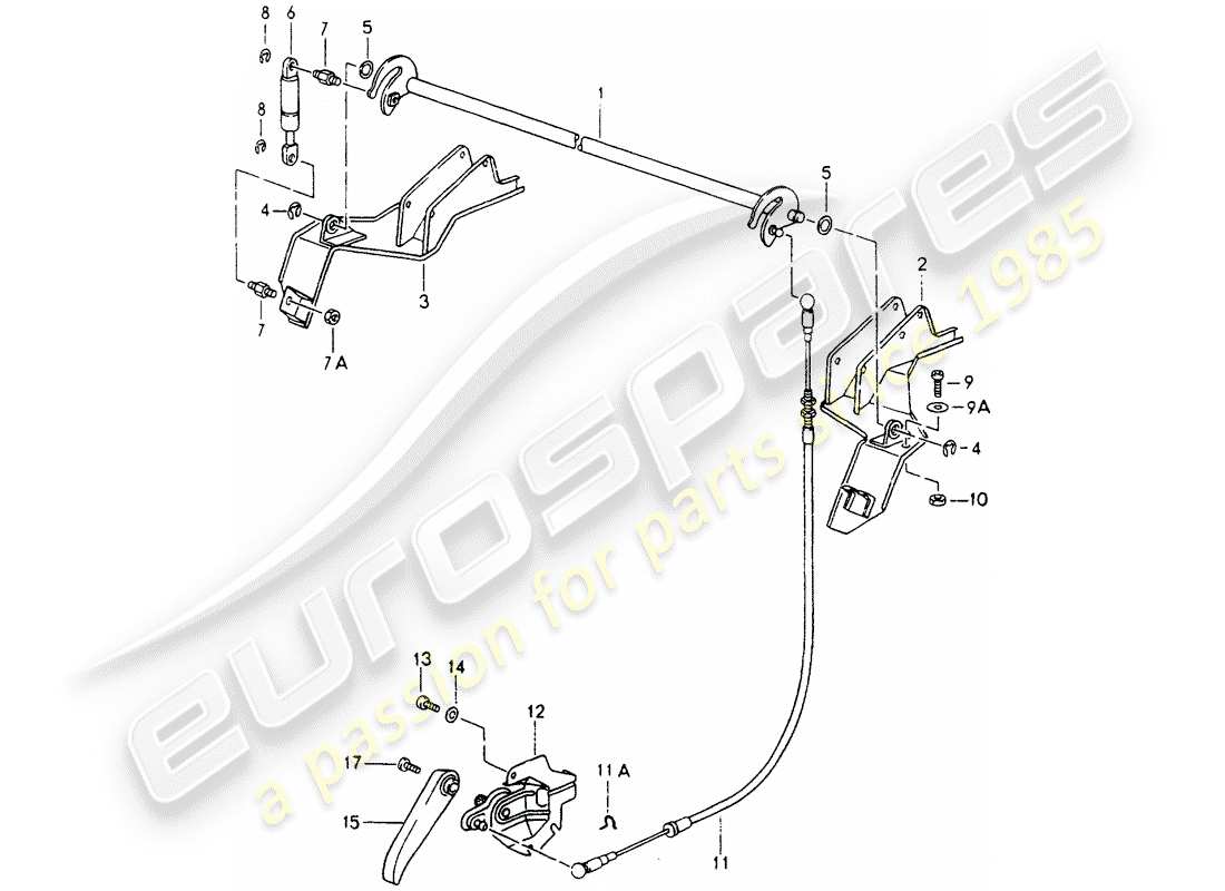 porsche 1993 (964) rear covering - relay shaft - single parts part diagram