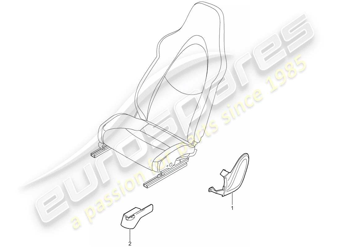 porsche 2010 (997-2) front seat part diagram