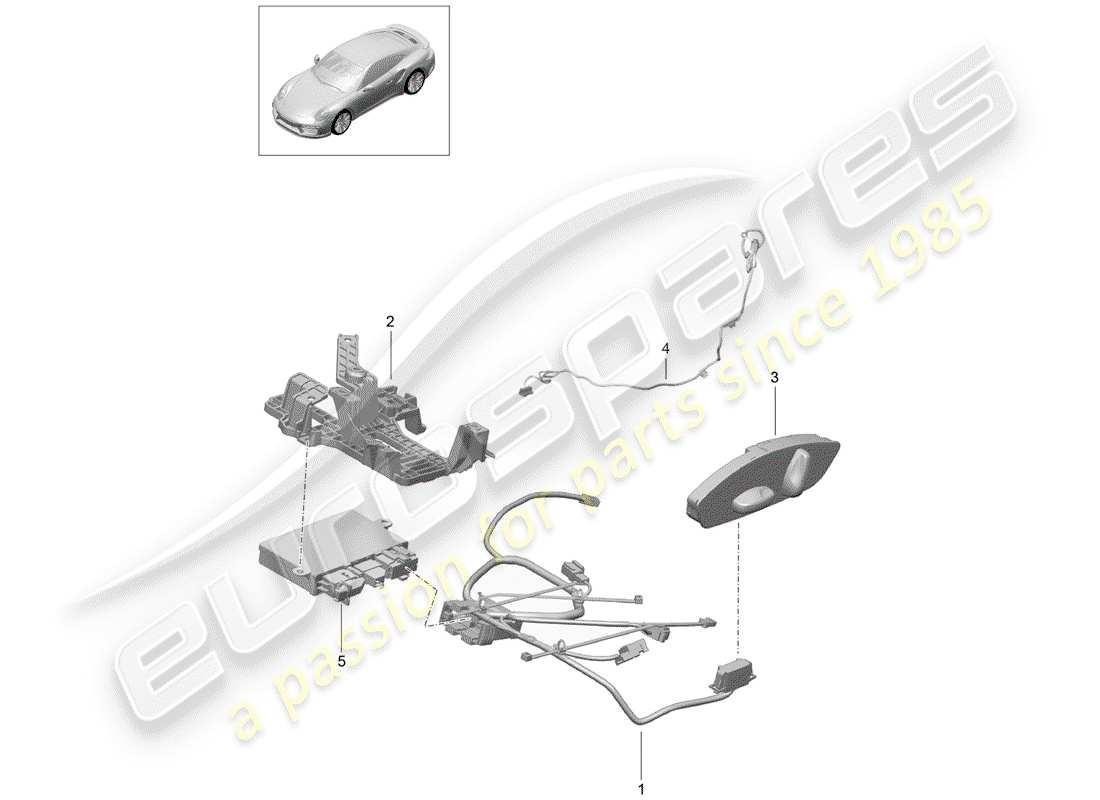porsche 2016 (991-1 turbo) wiring harnesses part diagram