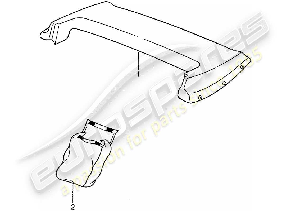 porsche 1990 (944) boot cover part diagram