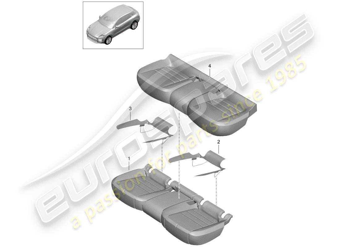 porsche 2019 (macan) foam part part diagram