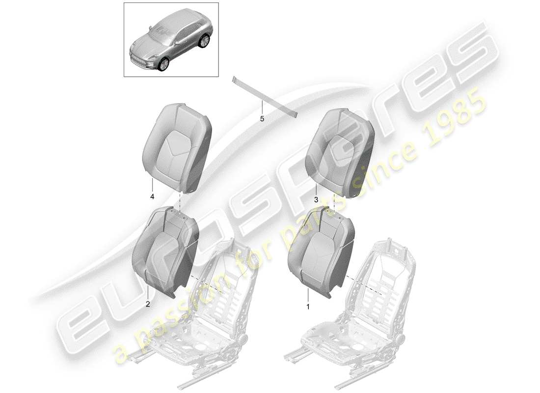 porsche 2020 (macan) foam part part diagram