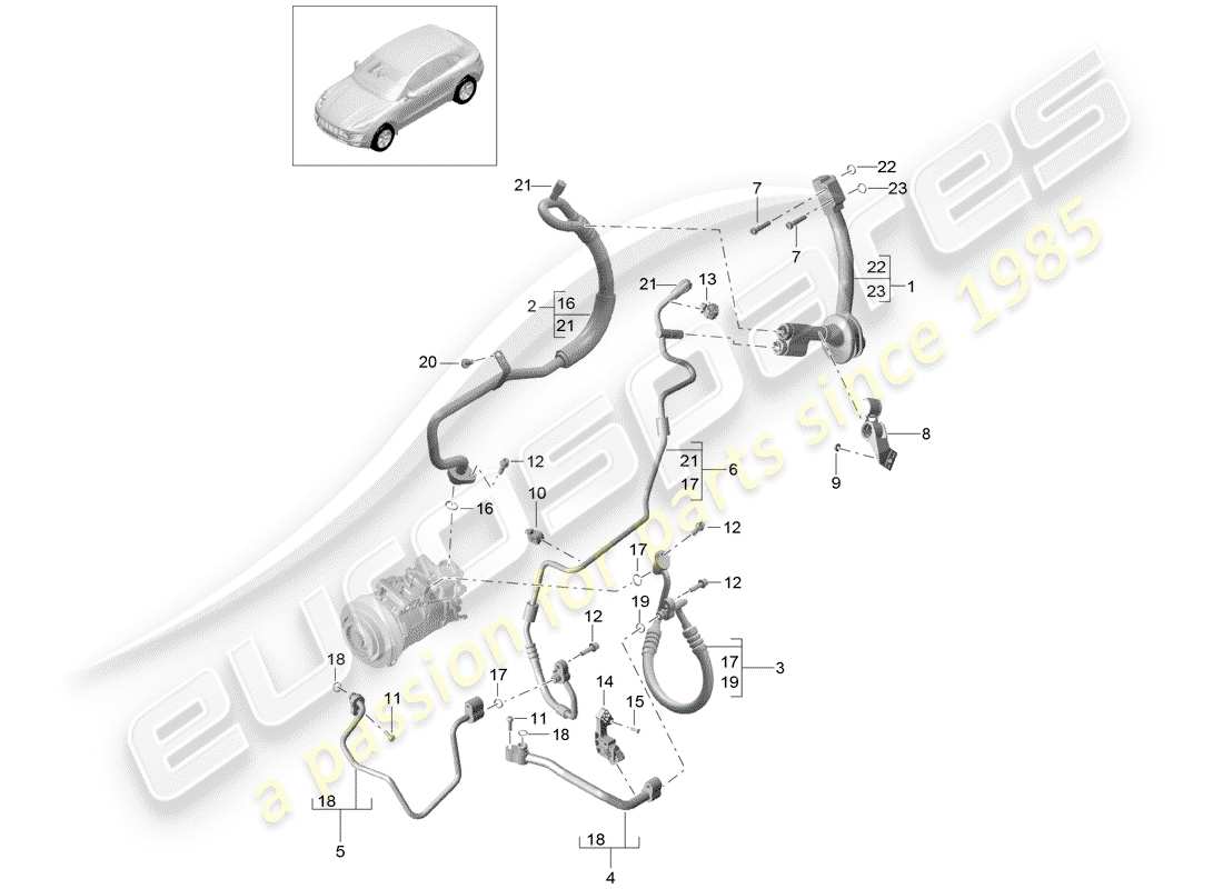 porsche 2015 (macan) refrigerant circuit part diagram