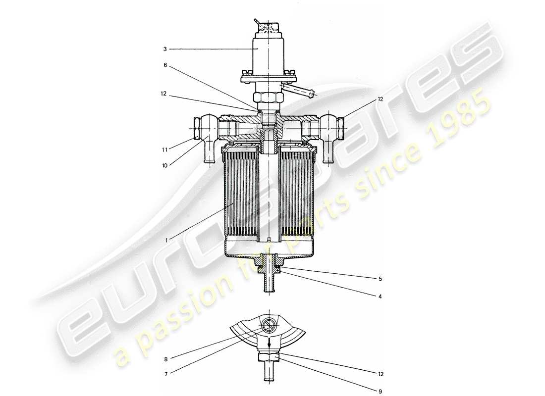 porsche 1974 (911) fuel filter - complete part diagram