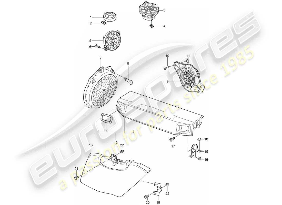 porsche 2012 (997-2) loudspeaker part diagram