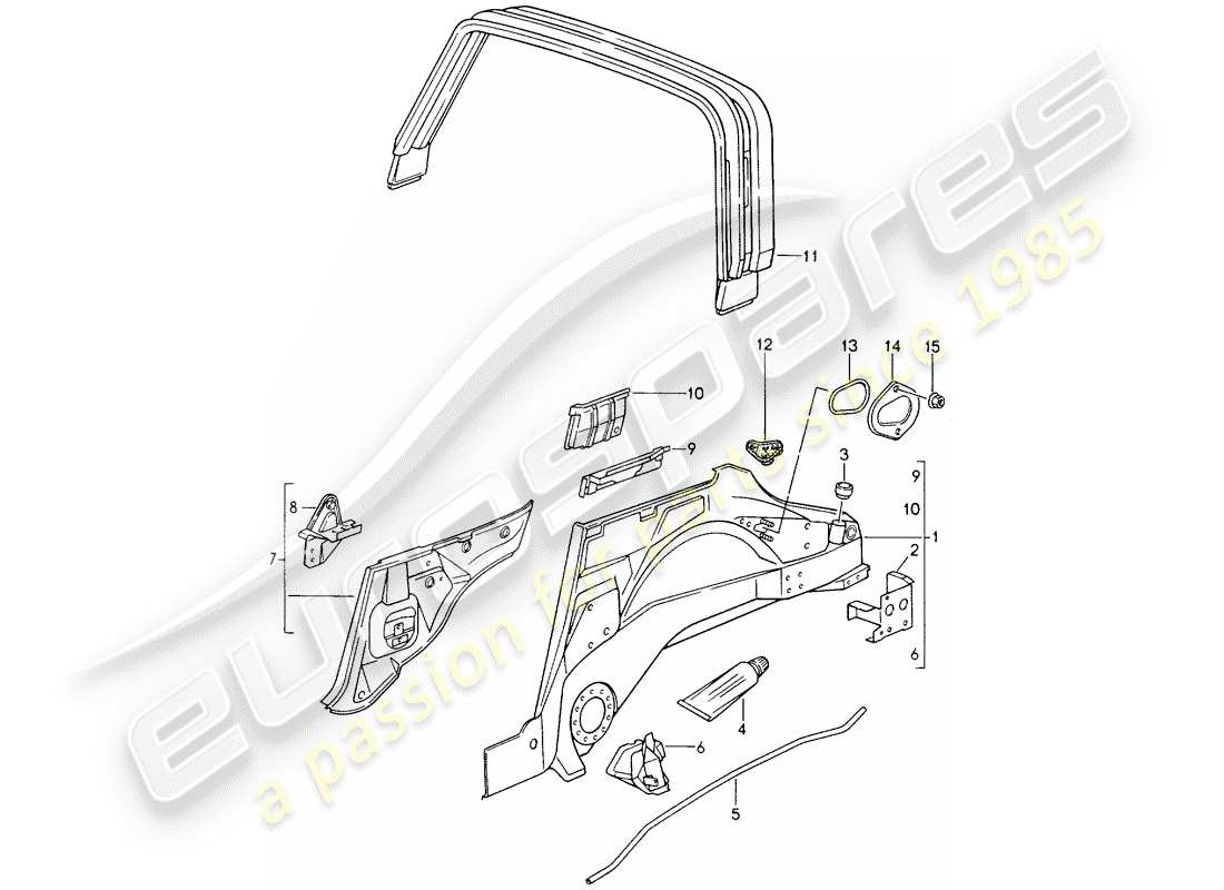 porsche 1990 (964) inner panel part diagram