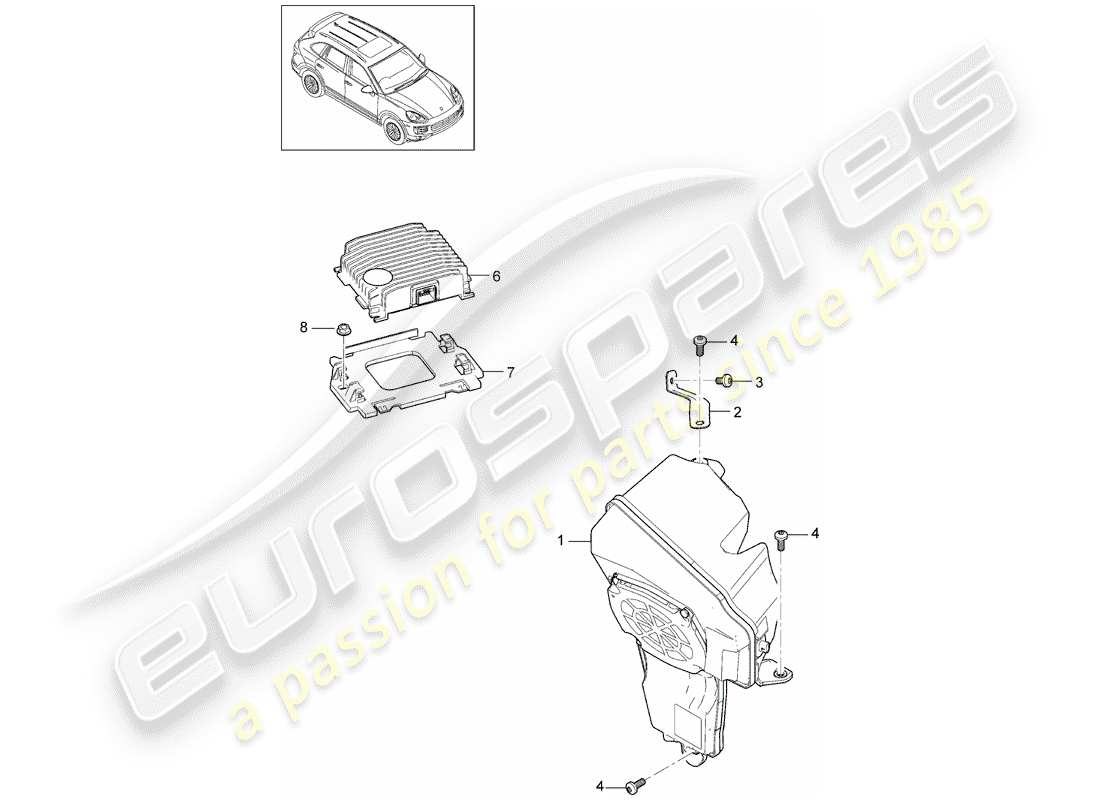 porsche cayenne e2 (2012) loudspeaker parts diagram