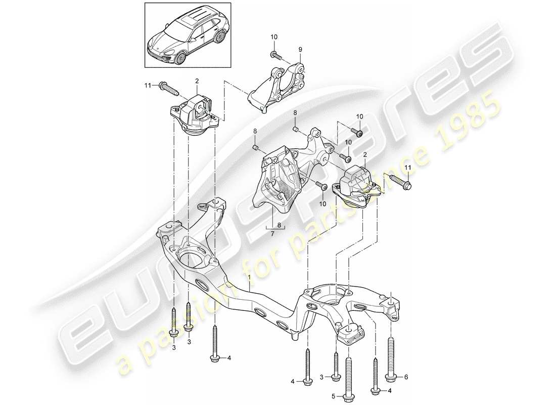 porsche 2015 (cayenne e2 92a) engine lifting tackle part diagram