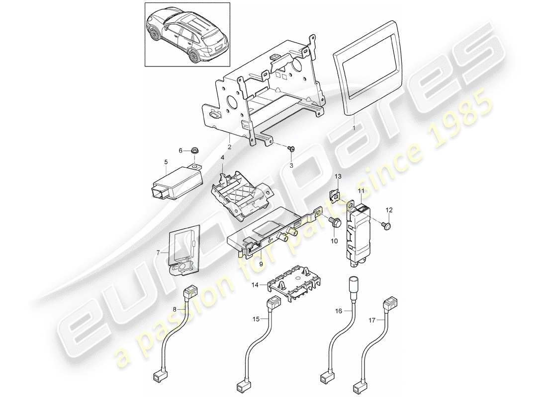 porsche cayenne e2 (2015) preparation parts diagram