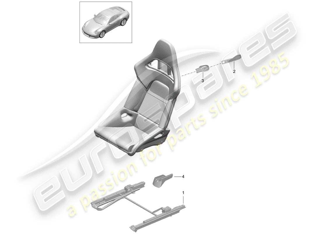 porsche 2019 (991-2) seat part diagram