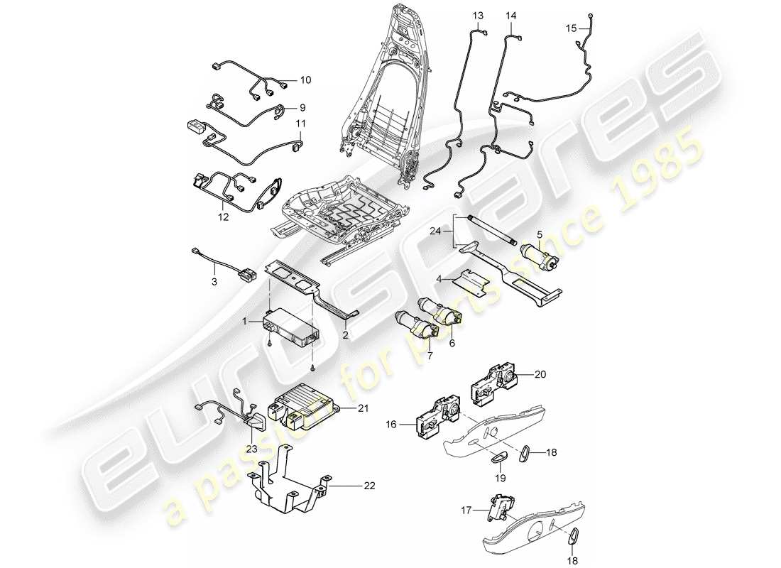 porsche 2007 (997-1) wiring harnesses part diagram