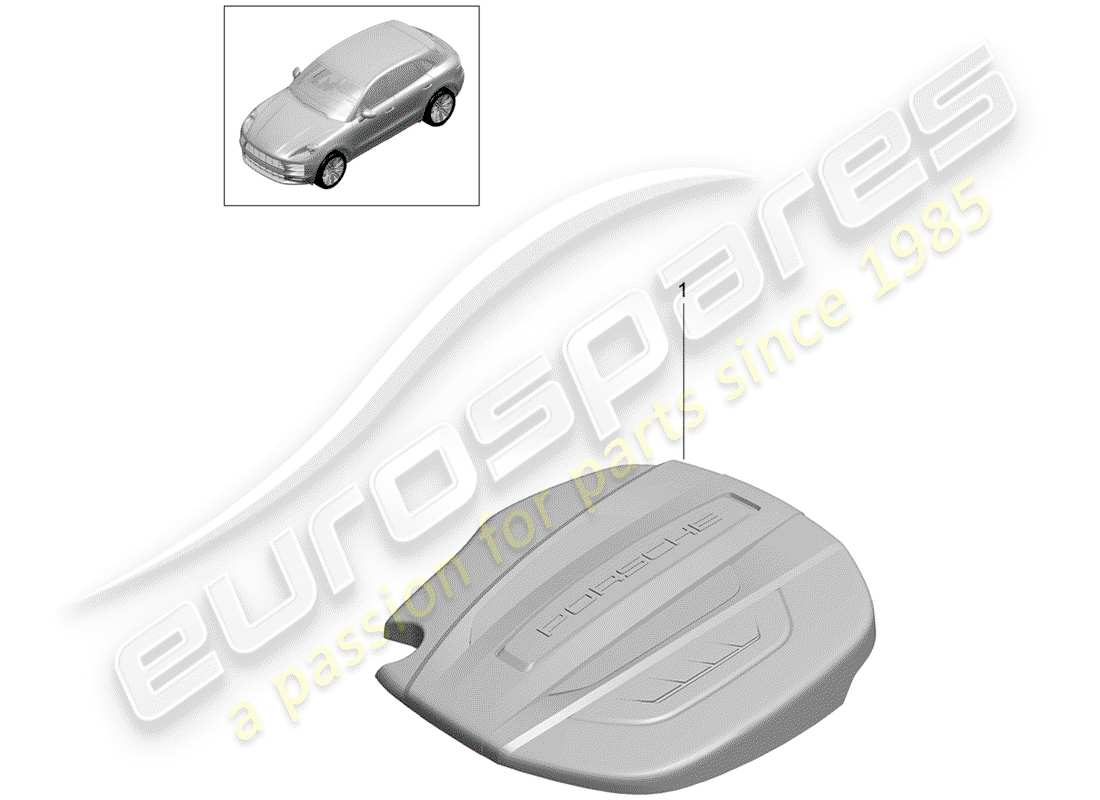 porsche 2019 (macan) engine cover part diagram