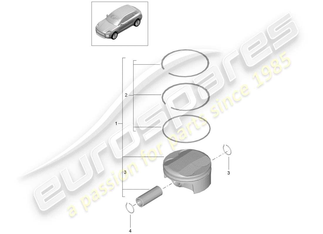 porsche 2019 (macan) piston part diagram