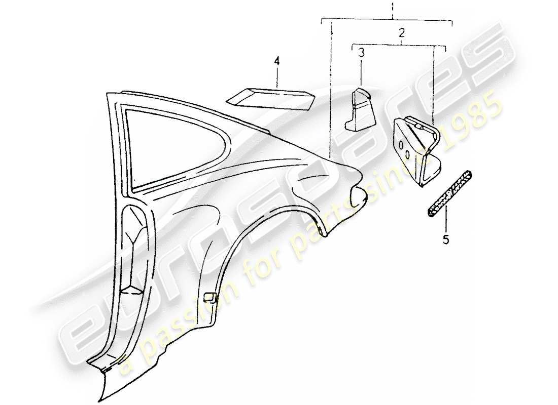 porsche 1990 (964) exterior panelling part diagram