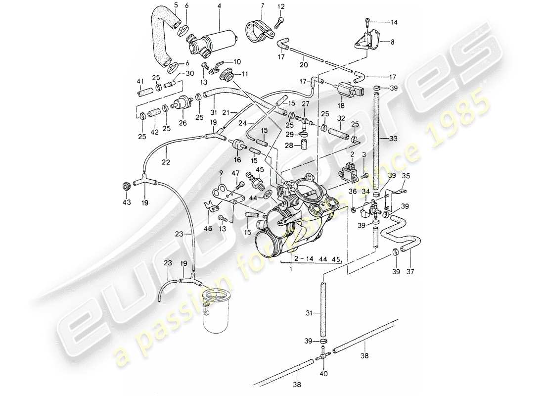 porsche 993 (1997) throttle body part diagram