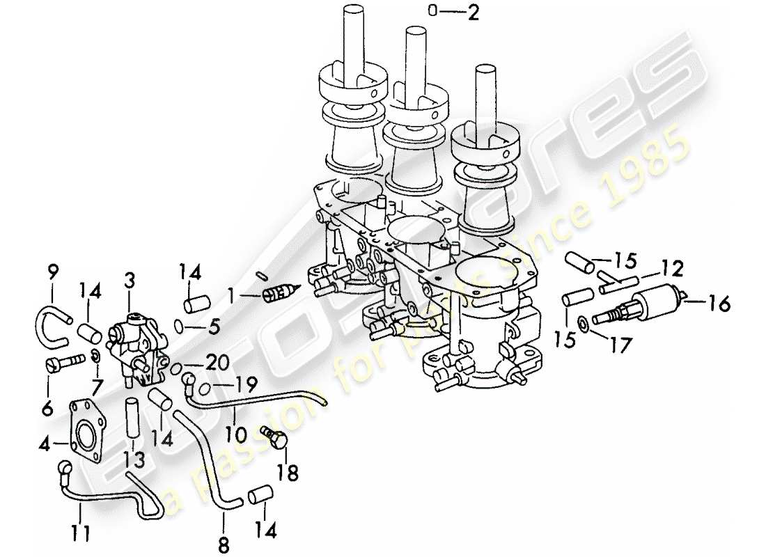 porsche 1972 (911) repair material - for - carburetor - - zenith - - 40 tin part diagram