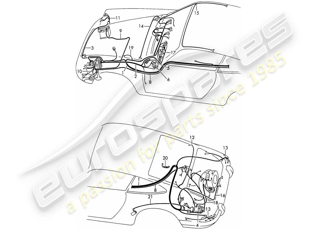 porsche 1966 (911/912) wiring harnesses part diagram
