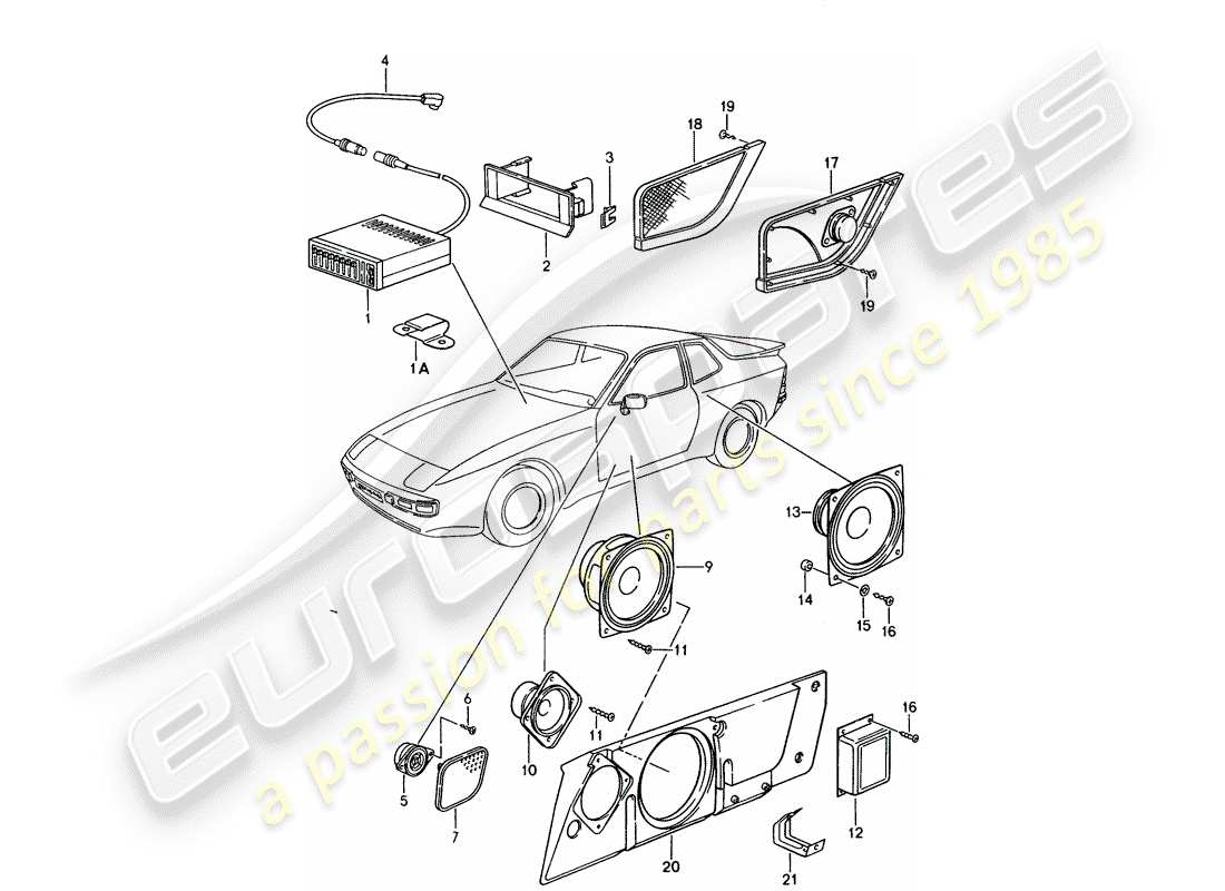 porsche 1986 (944) for - soundsystem part diagram