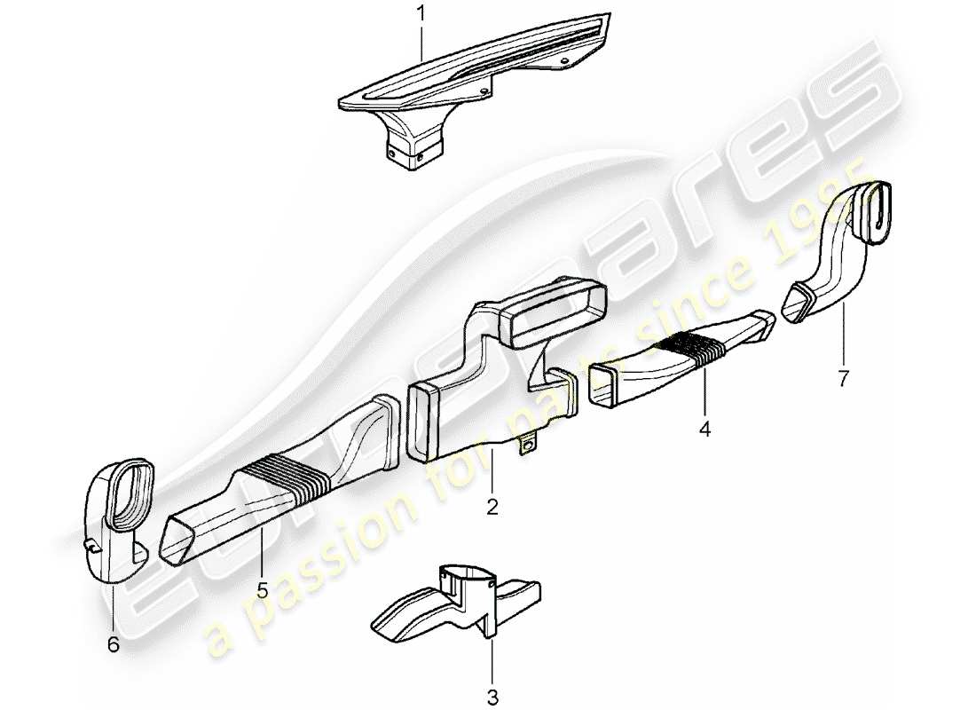 porsche 2006 (987 boxster) heater part diagram