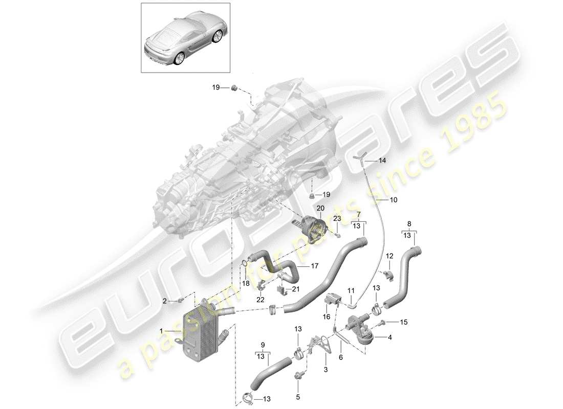 porsche 2016 (981 cayman gt4) manual gearbox part diagram