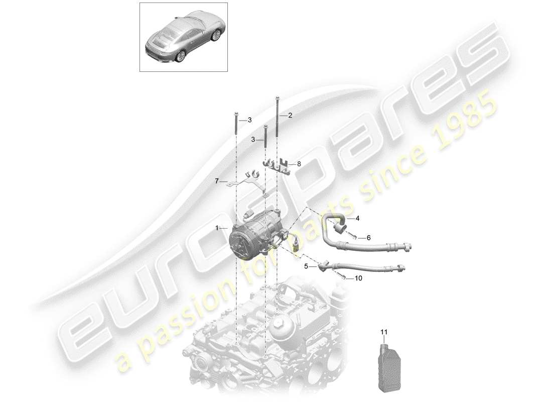 porsche 2019 (991-2) compressor part diagram
