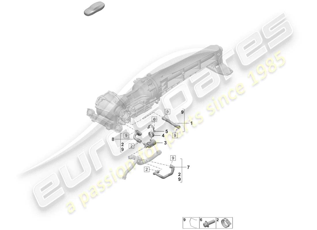 porsche 2020 (992-1) front axle differential parts diagram