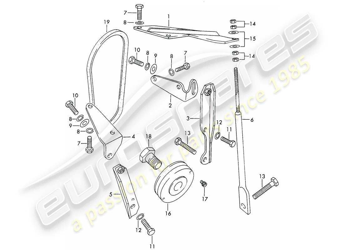porsche 1969 (911/912) mount - driving mechanism - air conditioner - d >> - mj 1968 part diagram