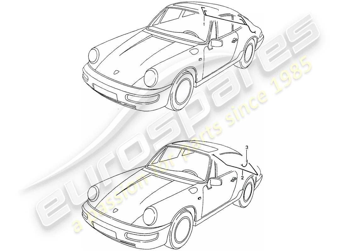 porsche 1990 (964) wiring harnesses - rear end part diagram